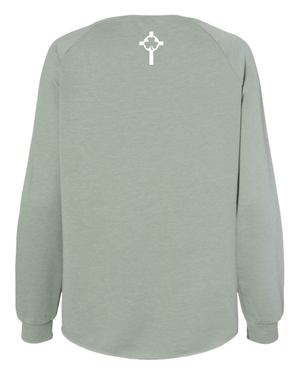 Custom Apparel - Screen Printing - St. Patrick Softball & Baseball - Women's Wave Wash Crewneck Sweatshirt - St. Patrick Softball & Baseball - 17469