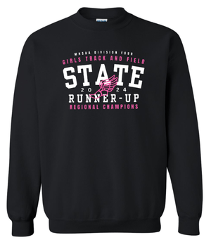 Custom Apparel - Screen Printing - St. Patrick T&F State Runner - Up 2024 - Black Adult Unisex Crewneck Sweatshirt - St. Patrick T&F State Runner - Up 2024 - 16015