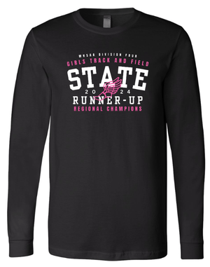Custom Apparel - Screen Printing - St. Patrick T&F State Runner - Up 2024 - Black Adult Unisex Long Sleeve T-Shirt - St. Patrick T&F State Runner - Up 2024 - 16015