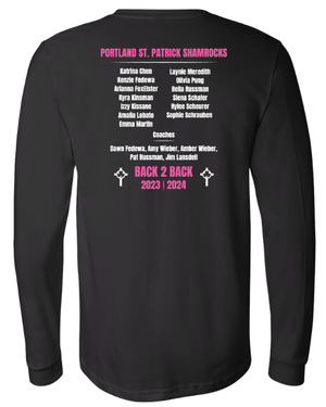 Custom Apparel - Screen Printing - St. Patrick T&F State Runner - Up 2024 - Black Adult Unisex Long Sleeve T-Shirt - St. Patrick T&F State Runner - Up 2024 - 16015