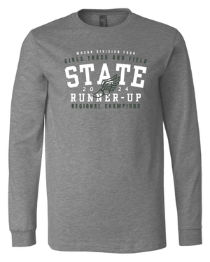 Custom Apparel - Screen Printing - St. Patrick T&F State Runner - Up 2024 - Grey Adult Unisex Long Sleeve T-Shirt - St. Patrick T&F State Runner - Up 2024 - 16015