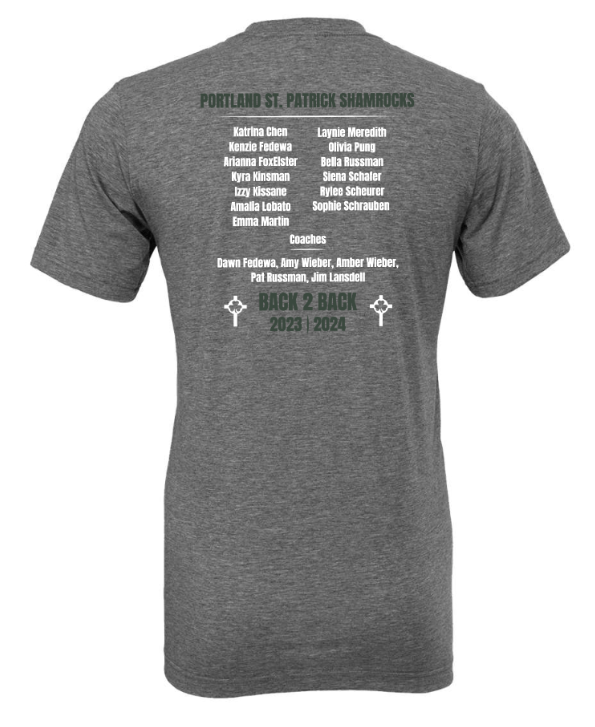 Custom Apparel - Screen Printing - St. Patrick T&F State Runner - Up 2024 - Grey Adult Unisex T-Shirt - St. Patrick T&F State Runner - Up 2024 - 16015