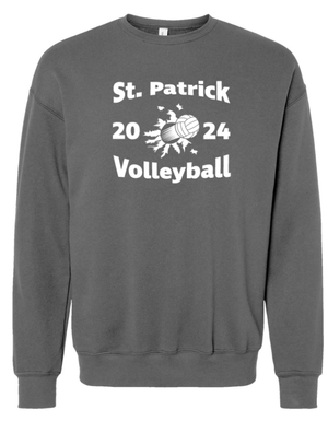 Custom Apparel - Screen Printing - St Patrick Volleyball - Adult Fleece Drop Shoulder Crewneck Sweatshirt - St Patrick Volleyball - 16496