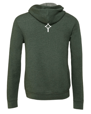 Custom Apparel - Screen Printing - St Patrick Volleyball - Adult Fleece Hoodie (Black/ Forest Green) - St Patrick Volleyball - 16496