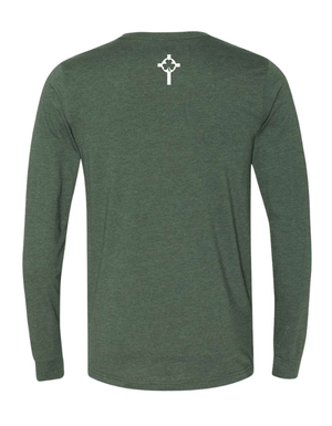 Custom Apparel - Screen Printing - St Patrick Volleyball - Adult Unisex Long Sleeve T-Shirt (Forest Green) - St Patrick Volleyball - 16496