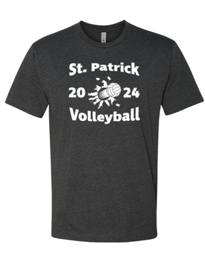 Custom Apparel - Screen Printing - St. Patrick Volleyball - Adult Unisex T-Shirt (Forest Green/ Charcoal) - St Patrick Volleyball - 16496