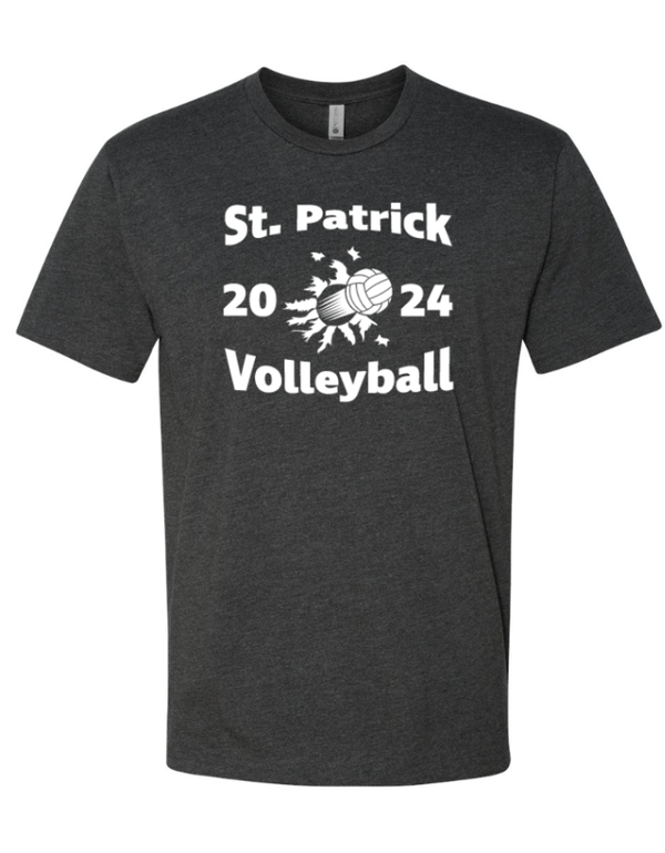 Custom Apparel - Screen Printing - St. Patrick Volleyball - Adult Unisex T-Shirt (Forest Green/ Charcoal) - St Patrick Volleyball - 16496