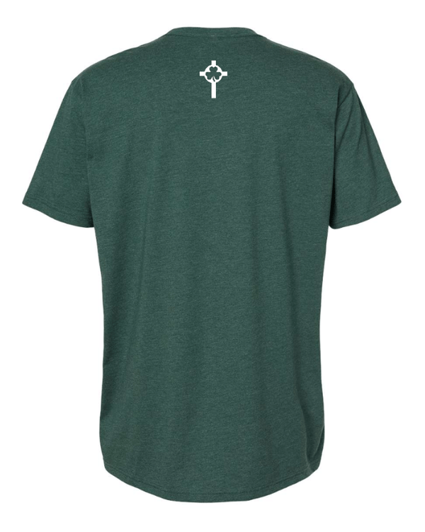 Custom Apparel - Screen Printing - St. Patrick Volleyball - Adult Unisex T-Shirt (Forest Green/ Charcoal) - St Patrick Volleyball - 16496