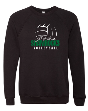Custom Printed Apparel | St. Patrick Volleyball - Unisex Fleece Crewneck Sweatshirt *Black / White* - St. Pat's Volleyball 25 - 17999