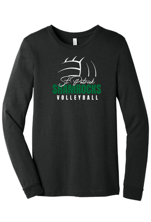 Custom Printed Apparel | St. Patrick Volleyball - Unisex Long Sleeve Tee *Black / White* - St. Pat's Volleyball 25 - 17999
