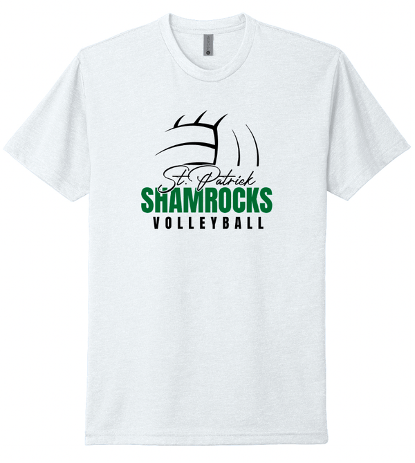 Custom Printed Apparel | St. Patrick Volleyball - Unisex T-Shirt *White / Black* - St. Pat's Volleyball 25 - 17999