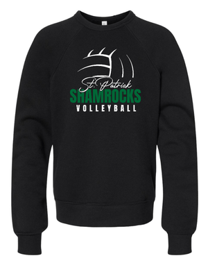 Custom Printed Apparel | St. Patrick Volleyball - Youth Fleece Crewneck Sweatshirt *Black* - St. Pat's Volleyball 25 - 17999