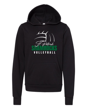 Custom Printed Apparel | St. Patrick Volleyball - Youth Fleece Hoodie *Black* - St. Pat's Volleyball 25 - 17999