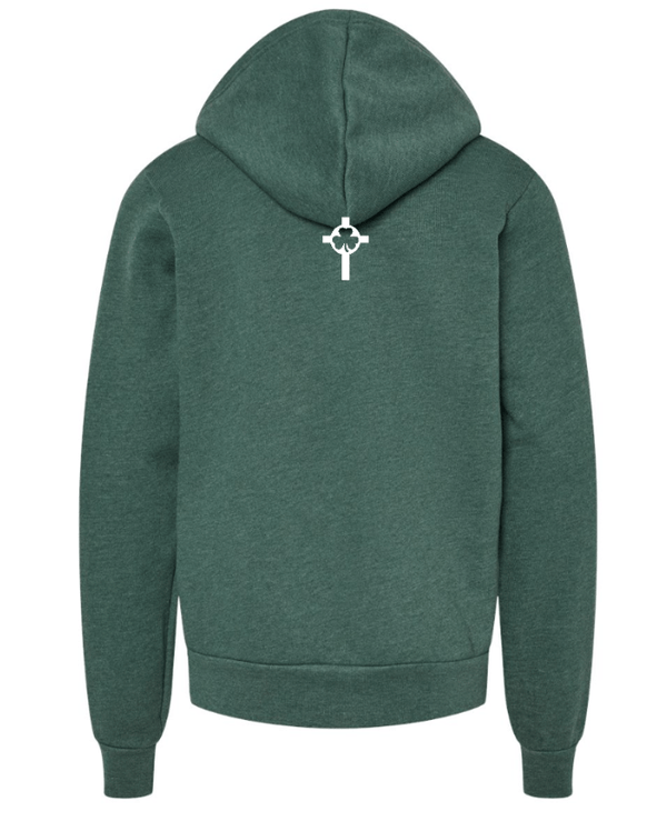 Custom Apparel - Screen Printing - St Patrick Volleyball - Youth Fleece Hoodie Forest Green - St Patrick Volleyball - 16496