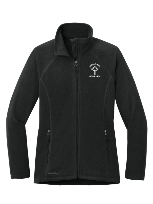 Custom Apparel - Screen Printing - St. Patrick - Women's Eddie Bauer Full Zip Microfleece Jacket *Not Uniform Approved* (Embroidery on demand) - Fabricated Customs