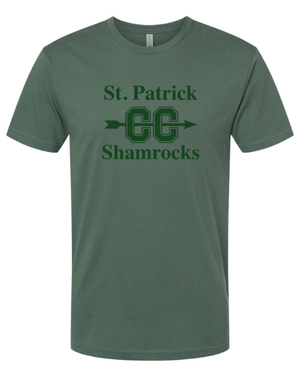 Custom Apparel - Screen Printing - St Patrick's Cross Country - Adult Cotton T-Shirt Dk Green - St. Pat's Cross Country 2024 - 16361