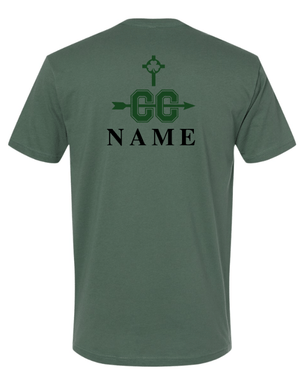 Custom Apparel - Screen Printing - St Patrick's Cross Country - Adult Cotton T-Shirt Dk Green - St. Pat's Cross Country 2024 - 16361