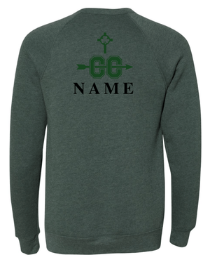 Custom Apparel - Screen Printing - St Patrick's Cross Country - Adult Fleece Raglan Crewneck Sweatshirt - St. Pat's Cross Country 2024 - 16361