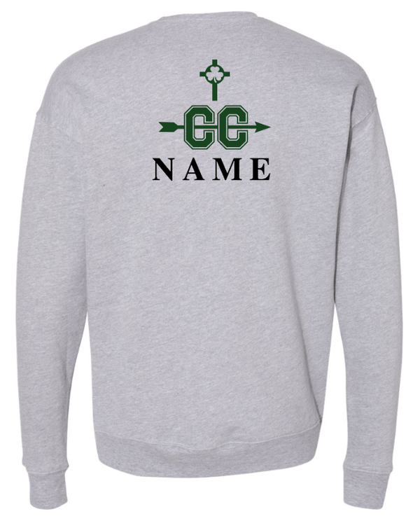 Custom Apparel - Screen Printing - St Patrick's Cross Country - Fleece Drop Shoulder Crewneck Sweatshirt - St. Pat's Cross Country 2024 - 16361