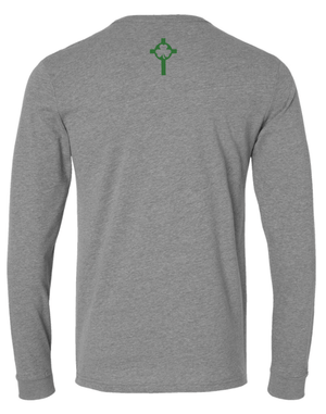 Custom Printed Apparel | St. Pats Alumni Apparel Fall 2025 - Adult Dark Grey Long Sleeve Tee - St. Pats White/Alumni Apparel F25 - 18428