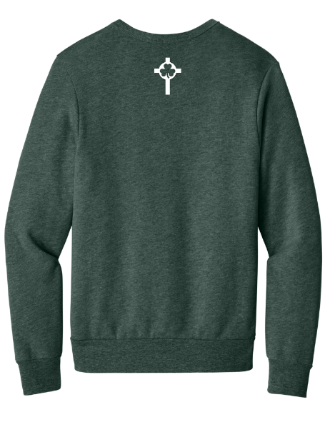 Custom Apparel - Screen Printing - St. Pats Back to School 2024/25 - Youth Green Crewneck Sweatshirt - St. Pats Back to School 2024/25 - 16209