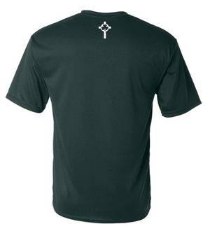 Custom Printed Apparel | St. Pats Basketball Winter 2025 - Adult Unisex Forest Green Performance T-Shirt - St. Pats Basketball W25 - 18597