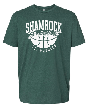 Custom Printed Apparel | St. Pats Basketball Winter 2025 - Adult Unisex Forest Green T-Shirt - St. Pats Basketball W25 - 18597