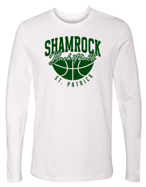 Custom Printed Apparel | St. Pats Basketball Winter 2025 - Adult Unisex White Long Sleeve Tee - St. Pats Basketball W25 - 18597