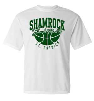 Custom Printed Apparel | St. Pats Basketball Winter 2025 - Adult Unisex White Performance T-Shirt - St. Pats Basketball W25 - 18597
