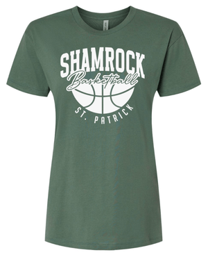 Custom Printed Apparel | St. Pats Basketball Winter 2025 - Women's Forest Green Relaxed T-Shirt - St. Pats Basketball W25 - 18597