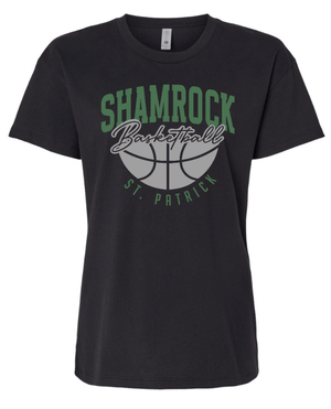 Custom Printed Apparel | St. Pats Basketball Winter 2025 - Women's Relaxed Black T-Shirt - St. Pats Basketball W25 - 18597