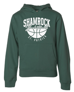 Custom Printed Apparel | St. Pats Basketball Winter 2025 - Youth Forest Green Hoodie - St. Pats Basketball W25 - 18597