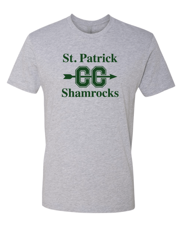 Custom Printed Apparel | St Pat's Cross Country 2025 - Unisex Cotton T-Shirt *Grey / Pine* (Personalization Optional) - St. Pats XC 2025 - 18207