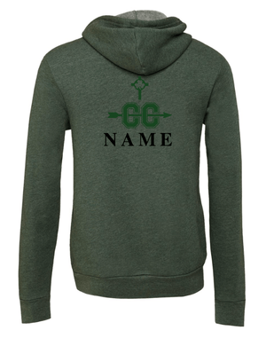 Custom Printed Apparel | St. Pat's Cross Country 2025 - Unisex Fleece Hoodie *Grey / Forest Green* (Personalization Optional) - St. Pats XC 2025 - 18207
