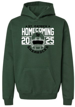 Custom Printed Apparel | St. Pats Homecoming 2025 - Forest Green Youth Hooded Sweatshirt - St. Pats Homecoming 2025 - 18359