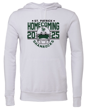 Custom Printed Apparel | St. Pats Homecoming 2025 - White Adult Hooded Sweatshirt - St. Pats Homecoming 2025 - 18359