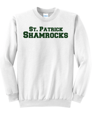 Custom Printed Apparel | St. Pats White Apparel Fall 2025 - Adult Crewneck Sweatshirt - St. Pats White/Alumni Apparel F25 - 18428