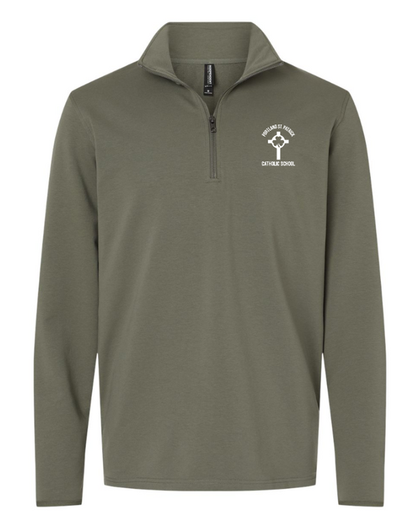 St. Patrick's Shamrocks - Performance Quarter Zip Pullover  -- Pine / Black