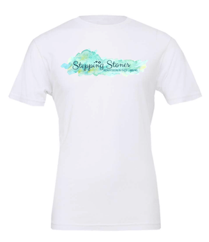 Custom Printed Apparel | Stepping Stones 2025 | Adult Unisex T-Shirt (White/Sage) - Stepping Stones W25 - 18600