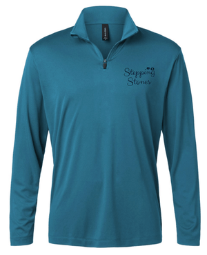 Custom Printed Apparel | Stepping Stones 2025 | Men's Pacific Blue Performance 1/4 - Zip - Stepping Stones W25 - 18600