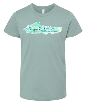 Custom Printed Apparel | Stepping Stones 2025 | Youth Dusty Blue T-Shirt - Stepping Stones W25 - 18600