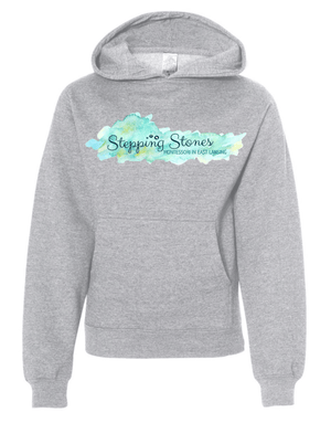 Custom Printed Apparel | Stepping Stones 2025 | Youth Heather Grey Hoodie - Stepping Stones W25 - 18600