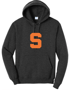 Custom Printed Apparel | Stockbridge 2025 - Black Heather Adult Fleece Pullover Hooded Sweatshirt - Stockbridge Schools 2025 - 18310