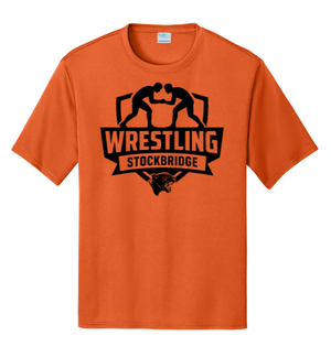 Custom Printed Apparel | Stockbridge 2025 Winter Sports | Adult Unisex Orange Performance T-Shirt (MULTIPLE SPORT OPTIONS) - Stockbridge Sports W25 - 18594