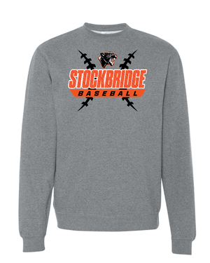 Custom Apparel - Screen Printing - Stockbridge Baseball - Midweight Crewneck Sweatshirt (Multiple Colors Available) - Stockbridge Baseball 2 - 17484