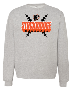 Custom Apparel - Screen Printing - Stockbridge Baseball - Midweight Crewneck Sweatshirt (Multiple Colors Available) - Stockbridge Baseball 2 - 17484