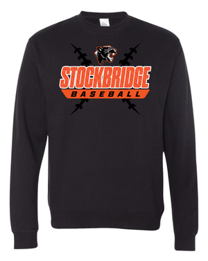 Custom Apparel - Screen Printing - Stockbridge Baseball - Midweight Crewneck Sweatshirt (Multiple Colors Available) - Stockbridge Baseball 2 - 17484