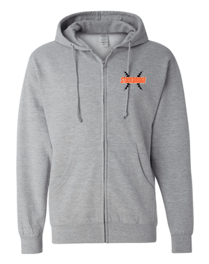 Custom Apparel - Screen Printing - Stockbridge Baseball - Midweight Full Zip Hoodie (Grey / Charcoal) - Stockbridge Baseball 2 - 17484