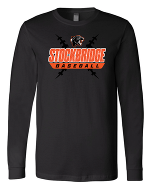 Custom Apparel - Screen Printing - Stockbridge Baseball - Unisex Long Sleeve T-Shirt (Multiple Colors Available) - Stockbridge Baseball 2 - 17484