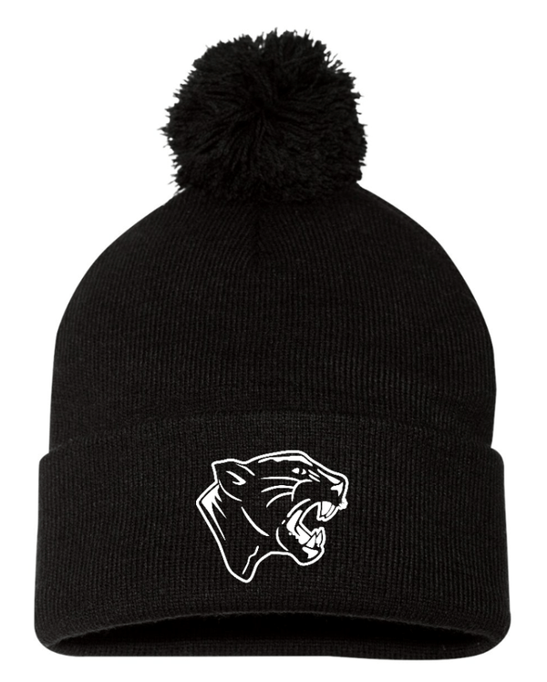 Custom Apparel - Screen Printing - Stockbridge New Year - New Apparel - Pom Beanie (Black / Orange) - Stockbridge Apparel - 17289